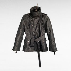 Burberry London steel gray jacket coat belted S p